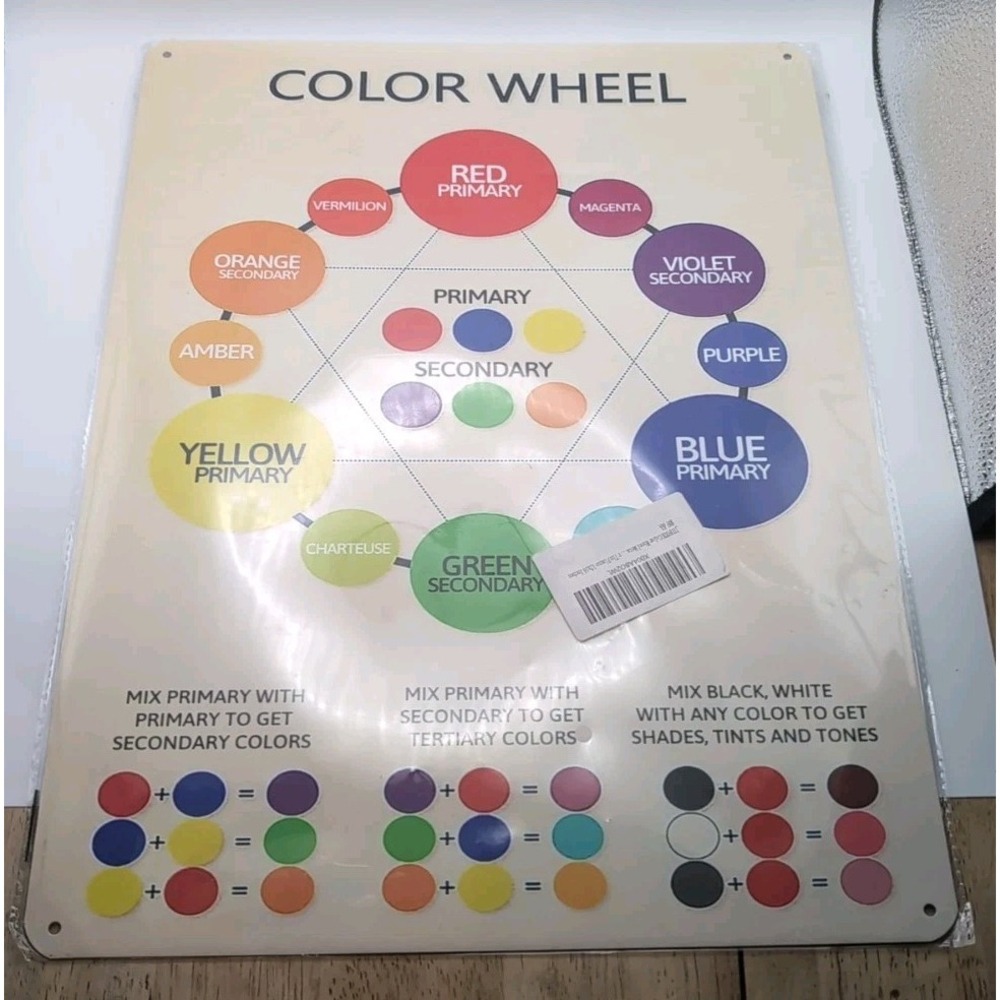 Color Wheel‎ Steel sign Primaries And Secondaries 12 X 16